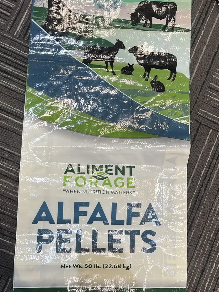 Alfalfa pellets bag made by Baheti Group