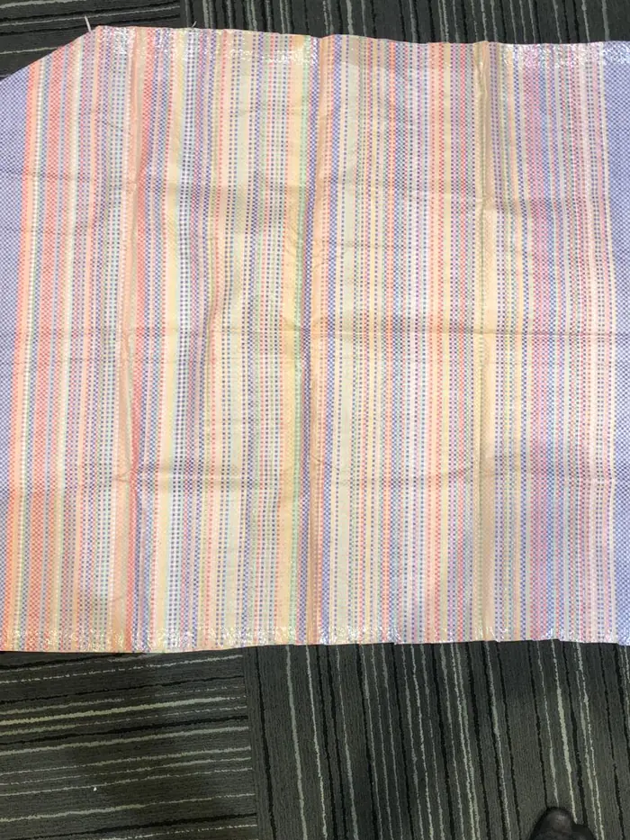 Striped fabric bag made by Baheti Group